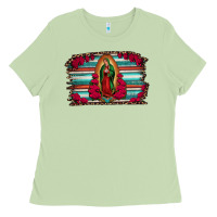 Matcha lady of guadalupe serape and roses Ladies Tee - Jasminsmagicworld