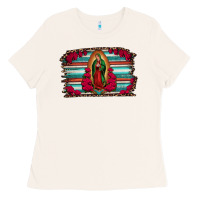 Bone lady of guadalupe serape and roses Ladies Tee - Jasminsmagicworld