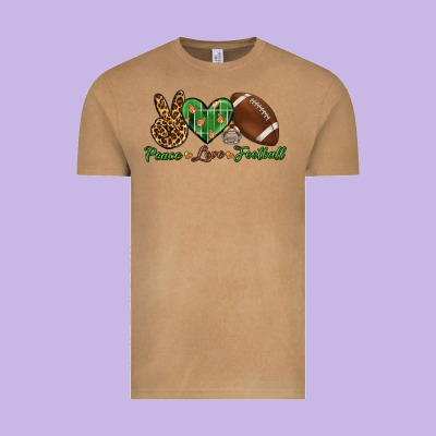 Peace Love Football Vintage Tee Designed By Bundleandbundleshop