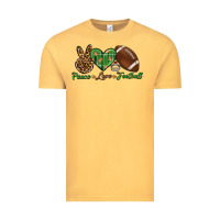 Vintage Mustard peace love football Vintage Tee - BundleAndBundleShop