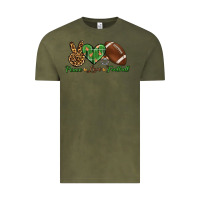 Vintage Olive peace love football Vintage Tee - BundleAndBundleShop