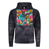 Cloud Black nail art tools and hand cream with serape and turquoise glitter seamle Vintage Hoodie - BundleAndBundleShop