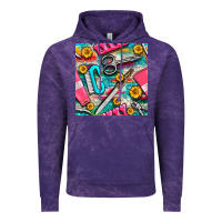 Cloud Purple nail art tools and hand cream with serape and turquoise glitter seamle Vintage Hoodie - BundleAndBundleShop