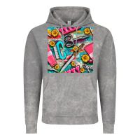 Cloud Rock nail art tools and hand cream with serape and turquoise glitter seamle Vintage Hoodie - BundleAndBundleShop