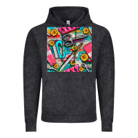 Vintage Black nail art tools and hand cream with serape and turquoise glitter seamle Vintage Hoodie - BundleAndBundleShop
