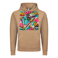 Nail Art Tools And Hand Cream With Serape And Turquoise Glitter Seamle Vintage Hoodie | Teevron