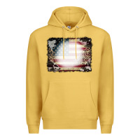 Antique Gold American Flag Cowhide Leopard Bleach Effect Premium Hoodie - CowCowDesign