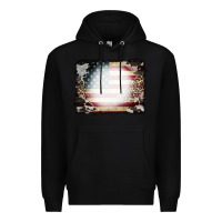 Black American Flag Cowhide Leopard Bleach Effect Premium Hoodie - CowCowDesign