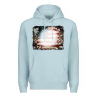 Blue Mist American Flag Cowhide Leopard Bleach Effect Premium Hoodie - CowCowDesign