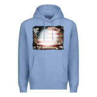 Colony Blue American Flag Cowhide Leopard Bleach Effect Premium Hoodie - CowCowDesign