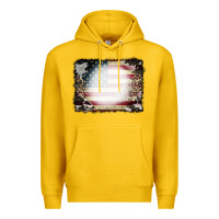 Lemon American Flag Cowhide Leopard Bleach Effect Premium Hoodie - CowCowDesign