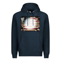 Navy American Flag Cowhide Leopard Bleach Effect Premium Hoodie - CowCowDesign