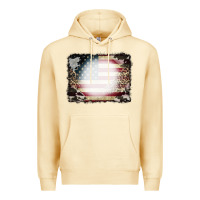 Pina Colada American Flag Cowhide Leopard Bleach Effect Premium Hoodie - CowCowDesign