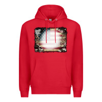 Red American Flag Cowhide Leopard Bleach Effect Premium Hoodie - CowCowDesign