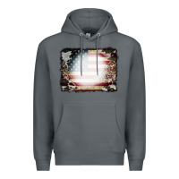 Rock American Flag Cowhide Leopard Bleach Effect Premium Hoodie - CowCowDesign