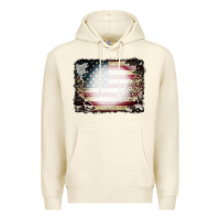 Sandshell American Flag Cowhide Leopard Bleach Effect Premium Hoodie - CowCowDesign