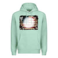 Seafoam American Flag Cowhide Leopard Bleach Effect Premium Hoodie - CowCowDesign