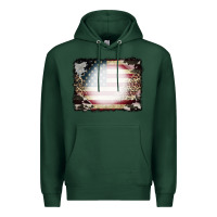 Sports Green American Flag Cowhide Leopard Bleach Effect Premium Hoodie - CowCowDesign
