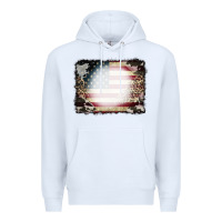 White American Flag Cowhide Leopard Bleach Effect Premium Hoodie - CowCowDesign