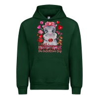 Forest Green i want hippopotamus for valentines day Urban Hoodie - CowhideDigitalArt