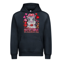 Navy i want hippopotamus for valentines day Urban Hoodie - CowhideDigitalArt