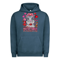 Pigment Midnight Navy i want hippopotamus for valentines day Urban Hoodie - CowhideDigitalArt