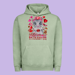 I Want Hippopotamus For Valentines Day Urban Hoodie Designed By Cowhidedigitalart