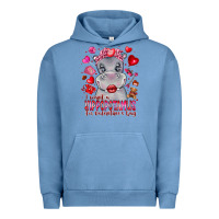 Pigment Pebble Blue i want hippopotamus for valentines day Urban Hoodie - CowhideDigitalArt