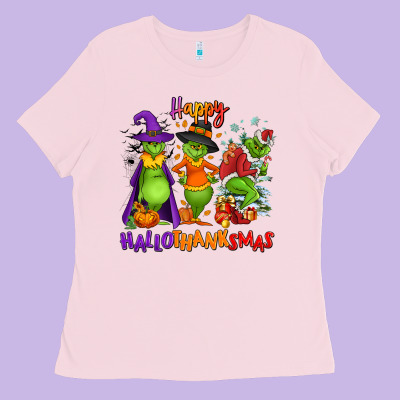 Happy Hallothanksmas Ladies Tee Designed By Nancycooperartshop