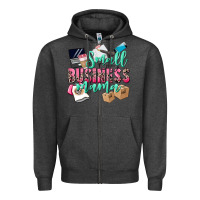 Charcoal Heather Small Business Mama Zipper Hoodie - CowGirlArtShop
