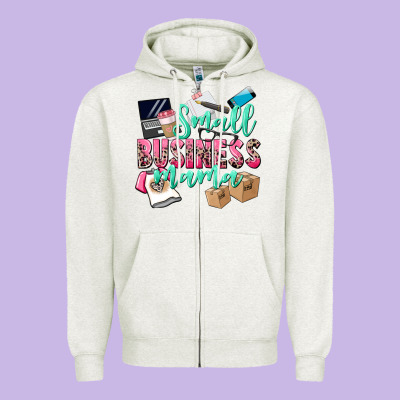 Small Business Mama Zipper Hoodie Designed By Cowgirlartshop