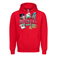 Red Small Business Mama Zipper Hoodie - CowGirlArtShop