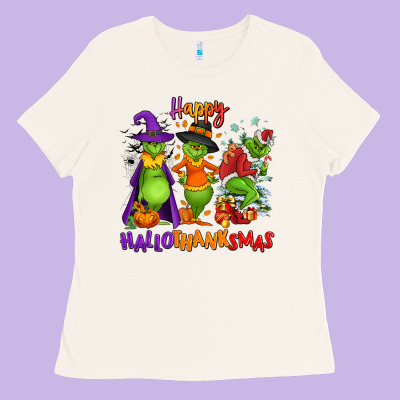 Happy Hallothanksmas Ladies Tee Designed By Nancycooperartshop