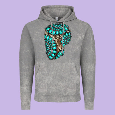 Gemstone Cowhide Patches Vintage Hoodie Designed By Ranaportraitstore