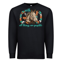 Black with god all things are possible with horse bbs Premium Sweatshirt - BundleAndBundleShop