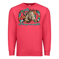 Cardinal with god all things are possible with horse bbs Premium Sweatshirt - BundleAndBundleShop