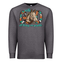 Charcoal Heather with god all things are possible with horse bbs Premium Sweatshirt - BundleAndBundleShop