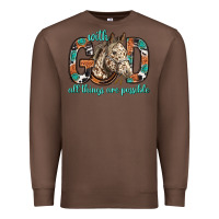 Chestnut with god all things are possible with horse bbs Premium Sweatshirt - BundleAndBundleShop
