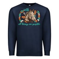 Navy with god all things are possible with horse bbs Premium Sweatshirt - BundleAndBundleShop