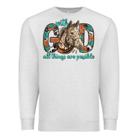 Oatmeal Heather with god all things are possible with horse bbs Premium Sweatshirt - BundleAndBundleShop