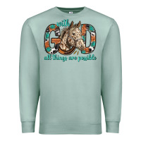 Seafoam with god all things are possible with horse bbs Premium Sweatshirt - BundleAndBundleShop