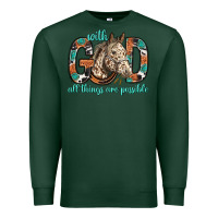 Sports Green with god all things are possible with horse bbs Premium Sweatshirt - BundleAndBundleShop