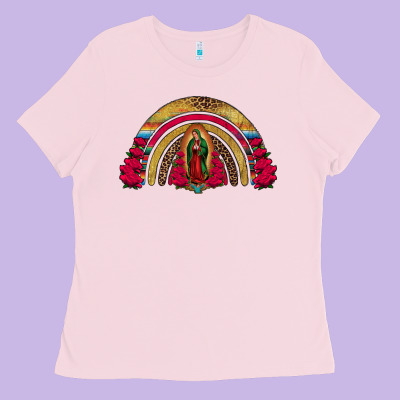 Lady Of Guadalupe Rainbow Ladies Tee Designed By Jasminsmagicworld