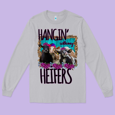 Hangin With My Heifers Long Sleeve Tee Designed By Bettercallsaul