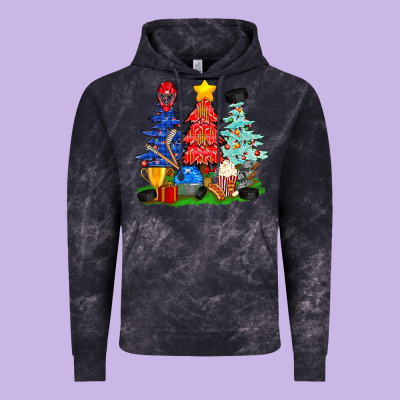 Christmas With Ice Hockey Trees Vintage Hoodie Designed By Bundleandbundleshop