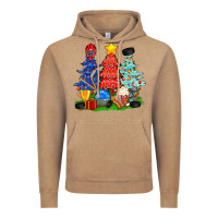 Vintage Coffee Christmas With Ice Hockey Trees Vintage Hoodie - BundleAndBundleShop