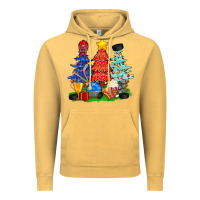 Vintage Mustard Christmas With Ice Hockey Trees Vintage Hoodie - BundleAndBundleShop