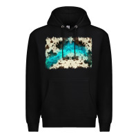 Black turquoise, cowhide backgraund Premium Hoodie - JahusDesignShop