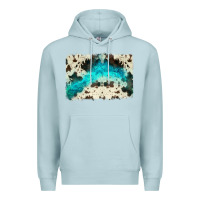Blue Mist turquoise, cowhide backgraund Premium Hoodie - JahusDesignShop