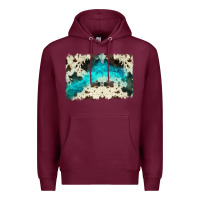 Burgundy turquoise, cowhide backgraund Premium Hoodie - JahusDesignShop
